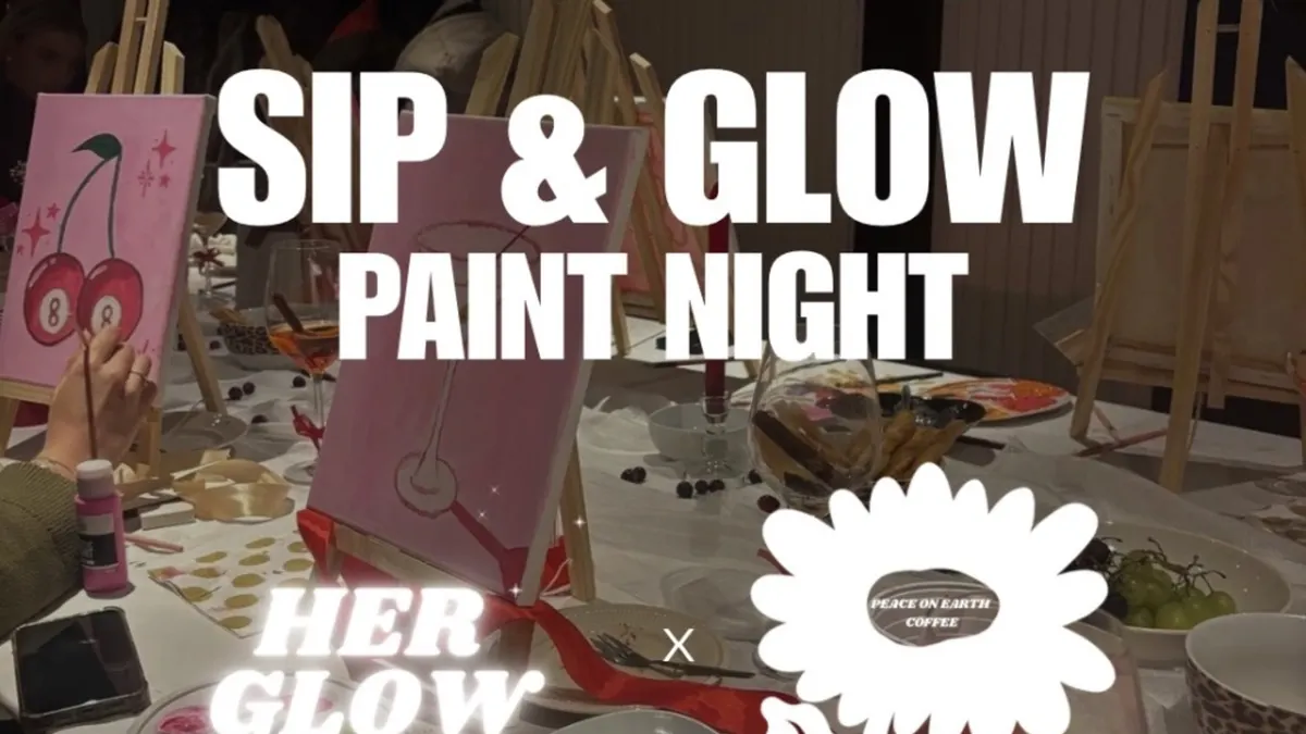 sip paint & glow - pink themed & all ages