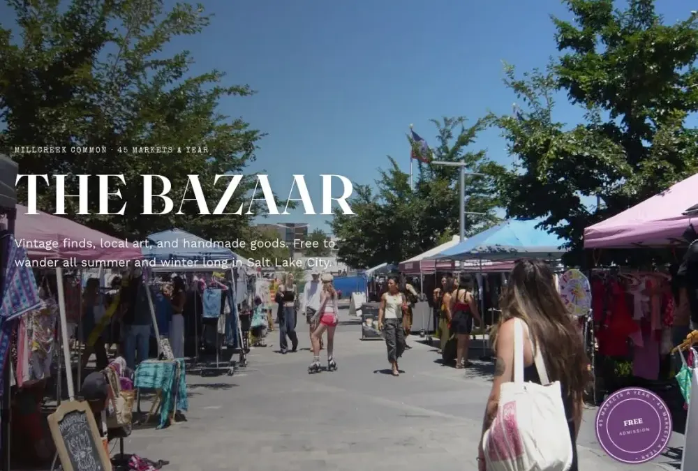 Vendors and shoppers at The Bazaar flea market