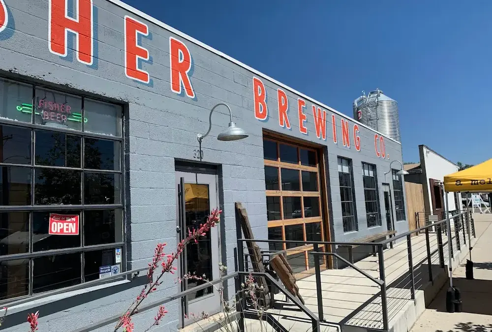Looking at the outside of Fisher Brewing