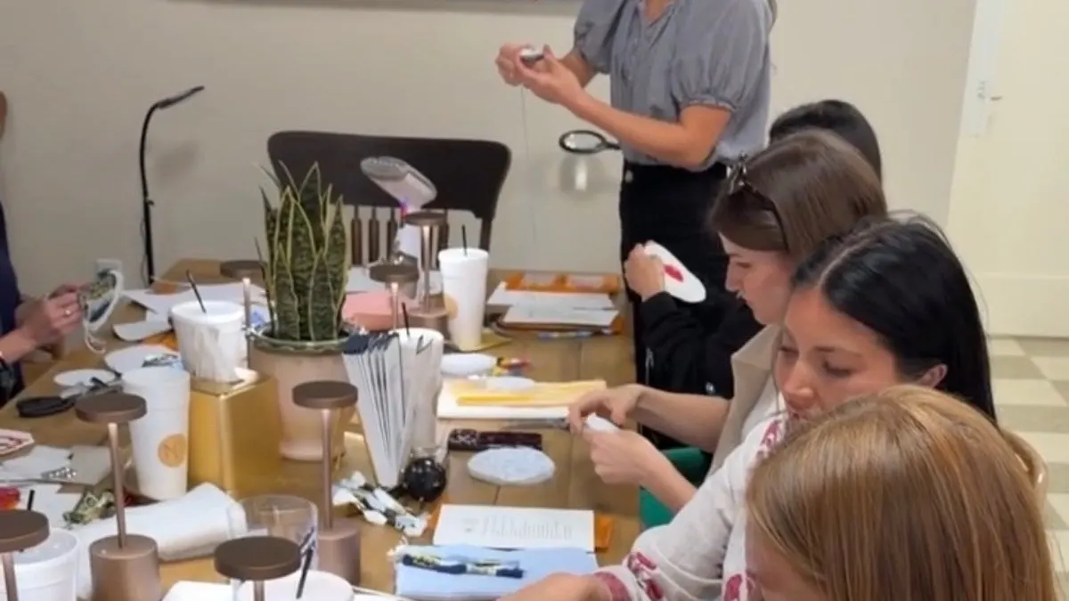 Round Needlepoint Ornament Finishing Class