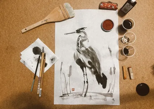 Sumi e Japanese Ink Painting