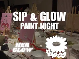 sip paint & glow - pink themed & all ages