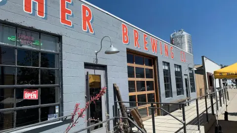 Looking at the outside of Fisher Brewing
